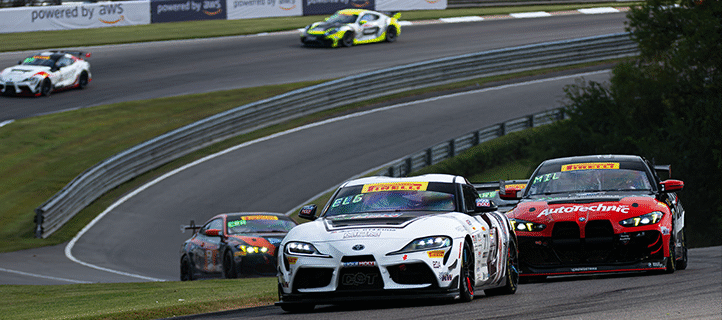 The Marco Polo Motorsports #71 Toyota GR Supra GT4 EVO2 Racing at Barber Motorsports Park | Credit: Chris Green